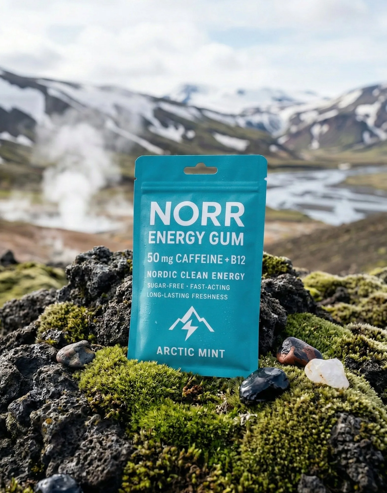 NORR Energy Gum in the Icelandic highlands